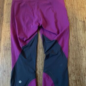 Women’s Lululemon 7/8 pink active running yoga pants leggings size 8